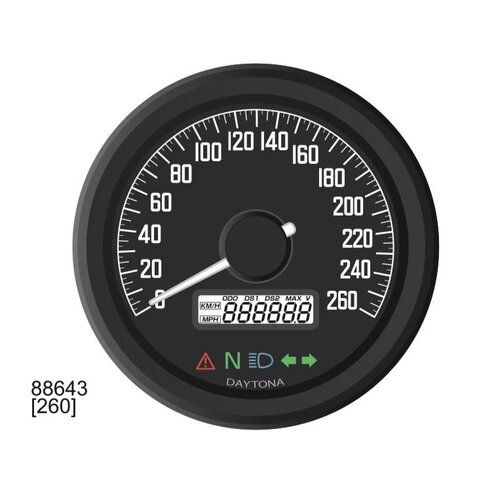 Daytona Velona 60MM speedometer 260km/h