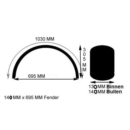 Steel Hardtail Fender 140 mm - Black