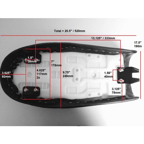Diamond Stitch Cafe Racer Seat Black 25