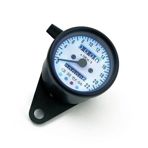 Black & White Speedometer with 4 Function Lights