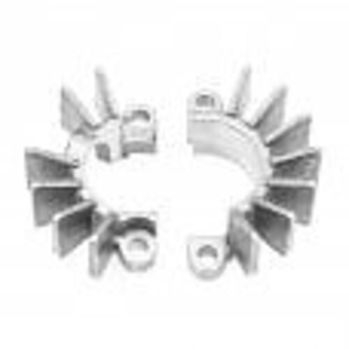 Motone Finned Exhaust Clamps - LC - Raw Finish