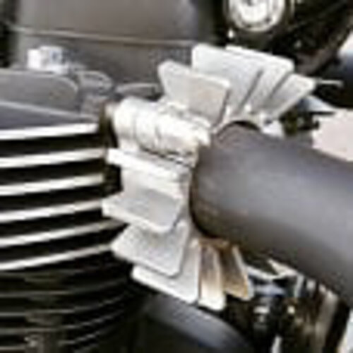 Motone Finned Exhaust Clamps - LC - Raw Finish