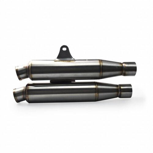 Dual Exhaust Muffler Dark Stainless Steel 38mm - 51mm
