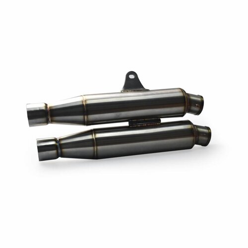 Dual Uitlaatdemper Donker RVS 38mm - 51mm