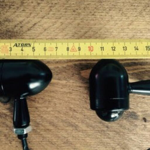 Lot de mini clignotants noirs fumés type "Bullet"