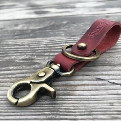KEY FOB - Cherry Red + Antique gold