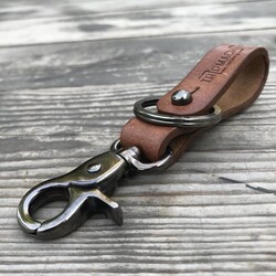 Porte-clés - brun clair vintage + noir oxydé