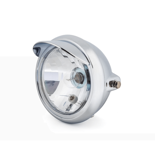 6.75" Chrome Universal Headlight + Visor - Emarked