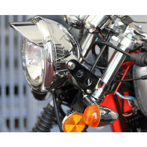6.75" Chrome Universal Headlight + Visor - Emarked
