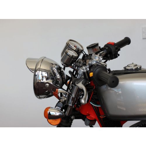 6.75" Chrome Universal Headlight + Visor - Emarked