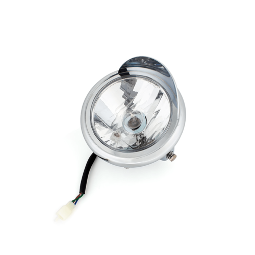 6.75" Chrome Universal Headlight + Visor - Emarked