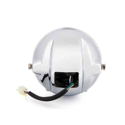 6.75" Chrome Universal Headlight + Visor - Emarked