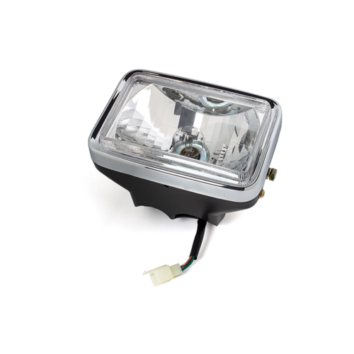 7" Black & Chrome Universal Rectangle Headlight - Emarked
