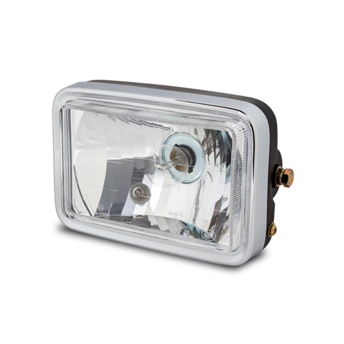 7" Black & Chrome Universal Rectangle Headlight - Emarked