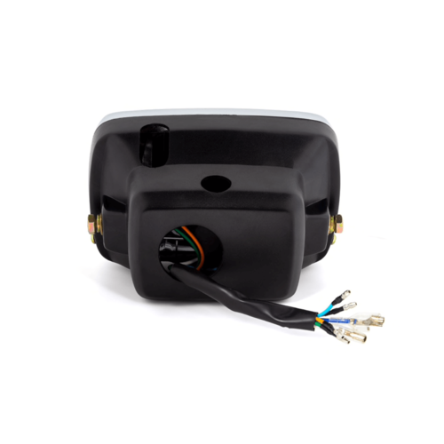 7 "Black & Chrome Universal Rechteck Scheinwerfer + Blinker - Emark