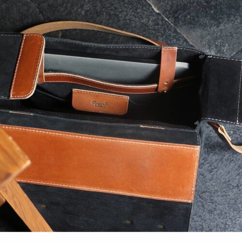 Trip Machine Hybrid Saddlebag - Black + Tan