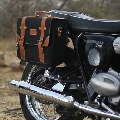 Trip Machine Hybrid Saddlebag - Black + Tan