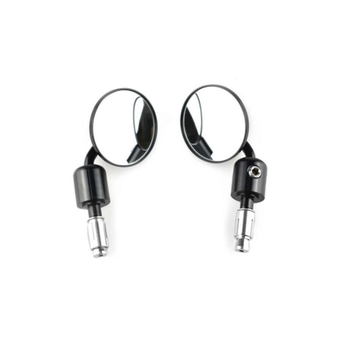 Pair of Black Billet Bar End Mirrors