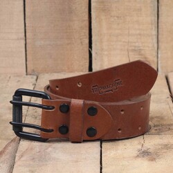 Ceinture à double ardillon en cuir vintage