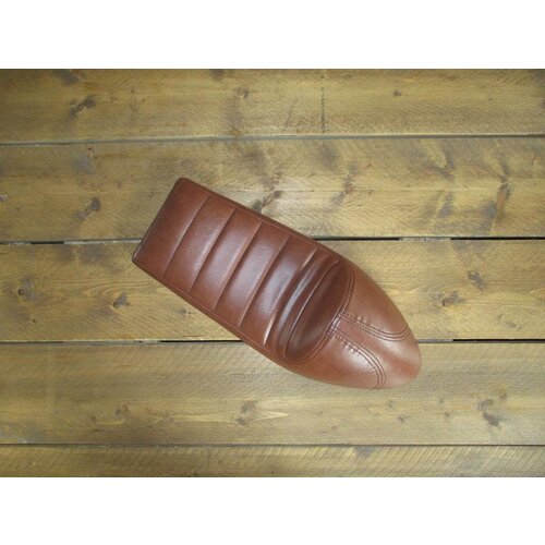 C.Racer Upholstered Cafe Racer Seat Tuck N' Roll Rustic Brown 58