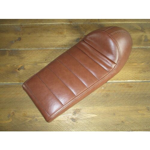 C.Racer Upholstered Cafe Racer Seat Tuck N' Roll Rustic Brown 58