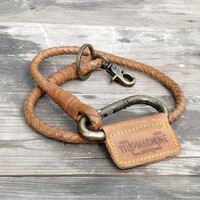 Porte-clés tressé - Brun clair