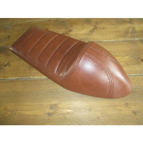 C.Racer Upholstered Cafe Racer Seat Tuck N' Roll Rustic Brown 58
