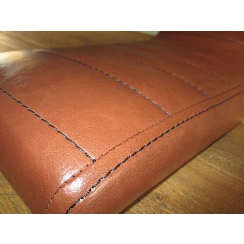C.Racer Upholstered Cafe Racer Seat Tuck N' Roll Rustic Brown 58