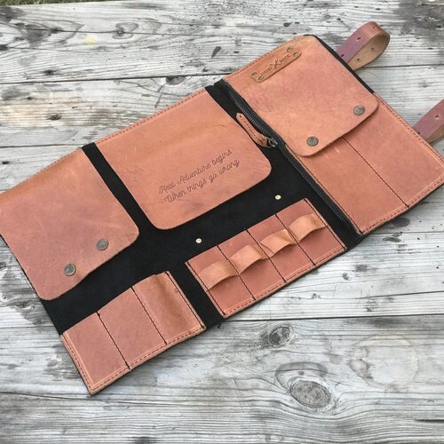 Trip Machine Tool Roll - Black + Tan