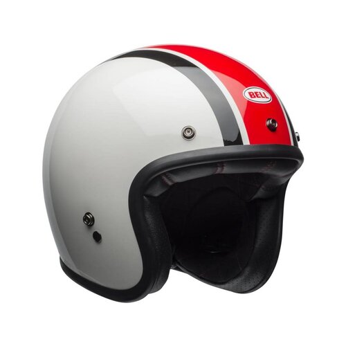 Bell Custom 500 Helm Ace Café Stadium Glanz Silber / Rot / Schwarz
