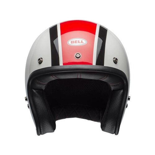 Bell Custom 500 Helm Ace Café Stadium Glanz Silber / Rot / Schwarz