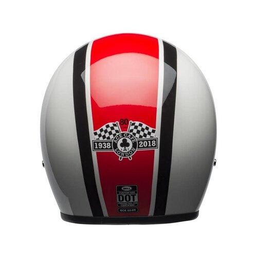 Bell Custom 500 Helm Ace Café Stadium Glanz Silber / Rot / Schwarz