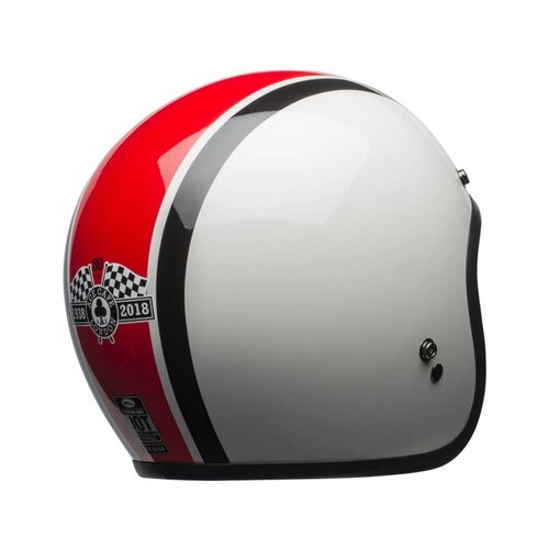 Bell Custom 500 Helm Ace Café Stadium Glanz Silber / Rot / Schwarz