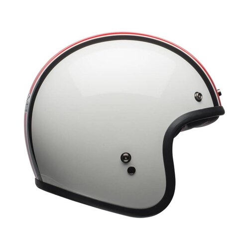 Bell Custom 500 Helm Ace Café Stadium Glanz Silber / Rot / Schwarz