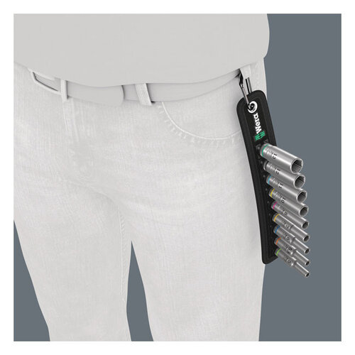 Wera 9-Piece Socket Belt 1/4” Deep