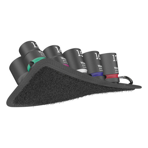 Wera 9-Piece Impact Wrench Socket Belt 1/2”