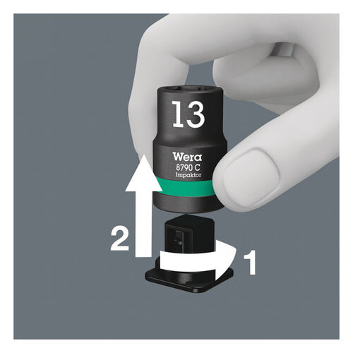 Wera 9-Piece Impact Wrench Socket Belt 1/2”