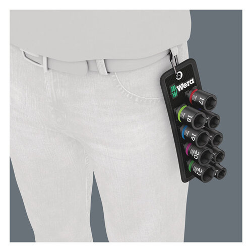 Wera 9-Piece Impact Wrench Socket Belt 1/2”
