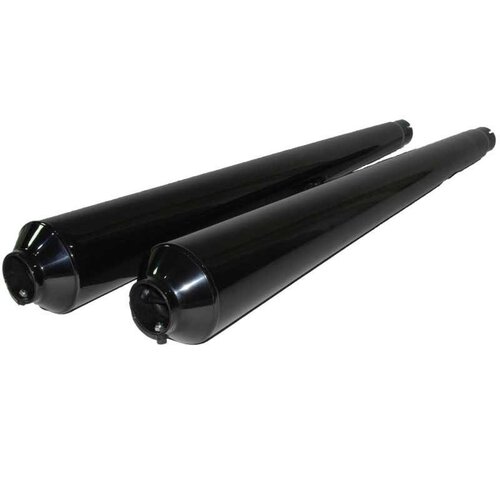 Siebenrock Satz Auspuffendtöpfe ''Hoske 38 mm'', Satz schwarzverchromt