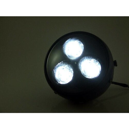 Phare avant noir mat 6" avec 3 LED