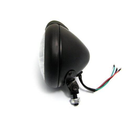 5.75" Bates Style Black Headlight with Bottom Mount