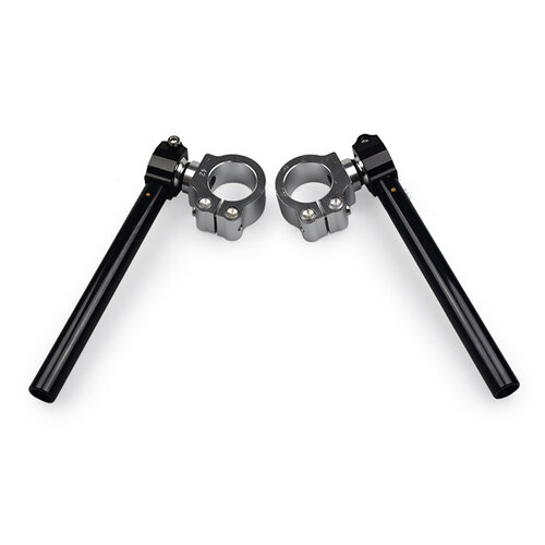 22MM Adjustable Clipons CNC (Silver / Black)