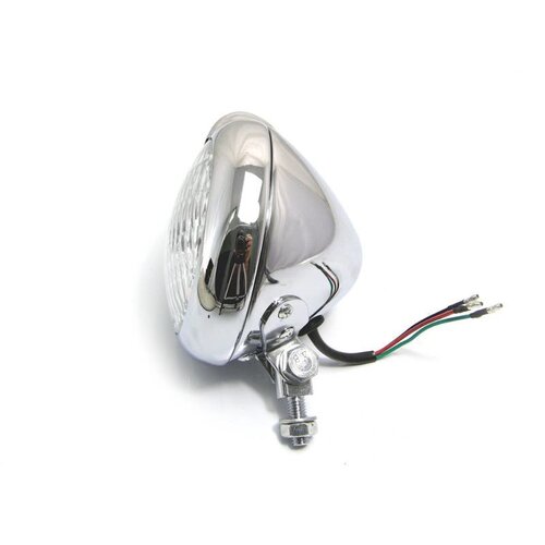 5.75" Bates Style Chrome Headlight with Bottom Mount