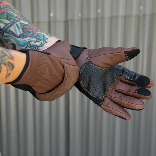 Biltwell Gants Borrego - Chocolat / Noir