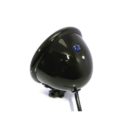 Phare avant Chopper 4,75" style "Bates" - Noir & Jaune