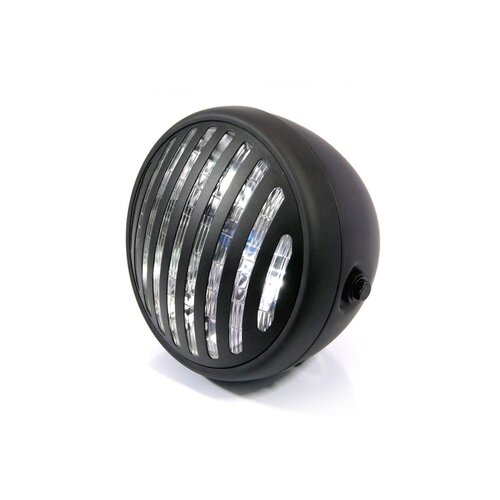 Phare avant noir mat 7 " Café Racer style "Steampunk"