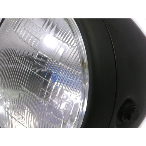 7.5" Steel Cafe Racer Matte Black Headlight