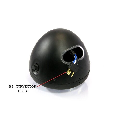 7.5" Steel Cafe Racer Matte Black Headlight