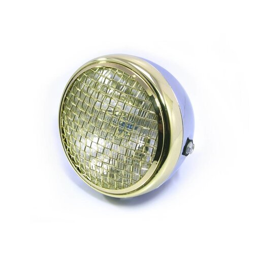 7 " Scrambler Koplamp Brass & Chrome Extra Groot