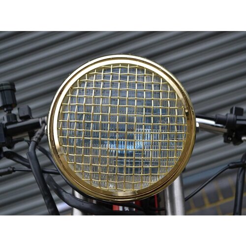 7 " Scrambler Koplamp Brass & Chrome Extra Groot
